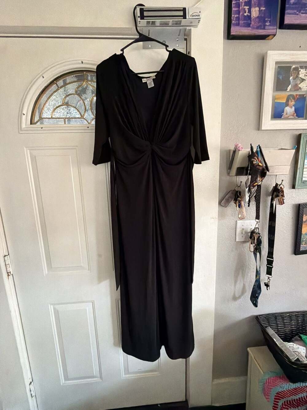 Loveappella Maxi Dress Size 1X Black Twist Front Jersey